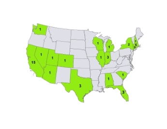 Fig. 5 - Graphic illustration of EB job shop welding facility locations in the United States.